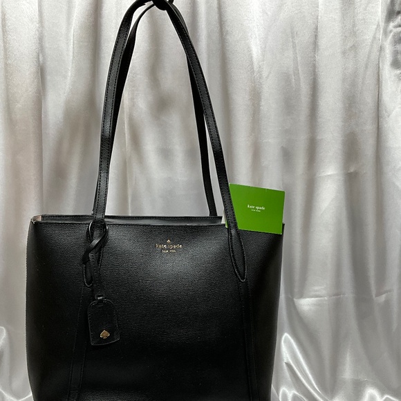 Kate Spade Black Zipper Tote KAT012.   9-H3a - Picture 1 of 9